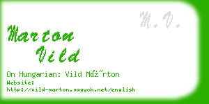 marton vild business card